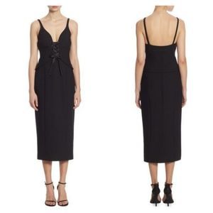 CINQ A SEPT Demia Sleeveless Bustier Ponte Midi Dress